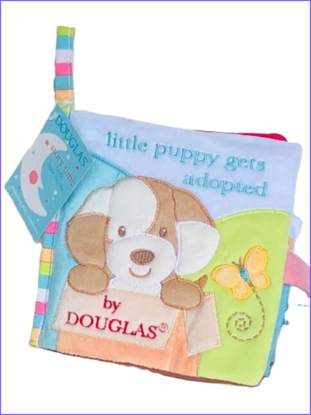 New w/Tag-Douglas Baby Soft Plush Activity Book Little Puppy Gets Adopted